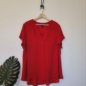 Torrid Red Flowy Blouse Size 1
